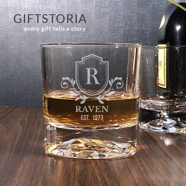 PERSONALIZED ROYALTY CRYSTAL ROCK GLASS (10 OZ)