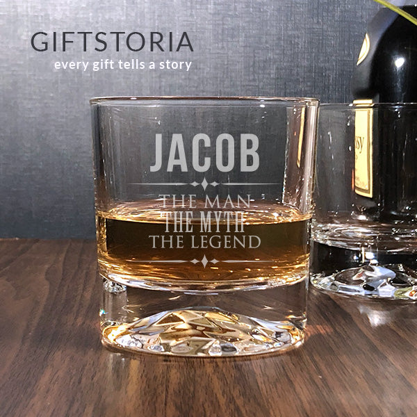 PERSONALIZED LEGEND CRYSTAL ROCK GLASS (10 OZ)